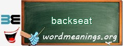 WordMeaning blackboard for backseat